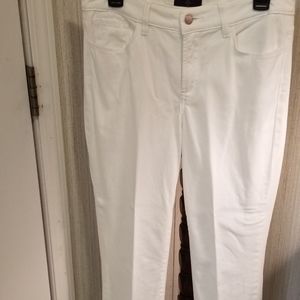 NYDJ cropped cotton twill white pants